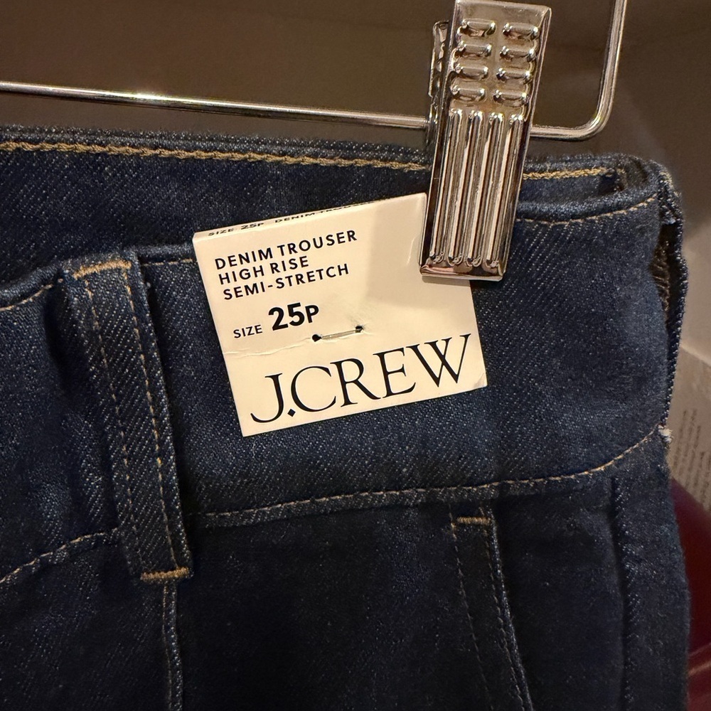 J Crew Petite denim trouser jean with stacked buttons - Picture 7 of 8